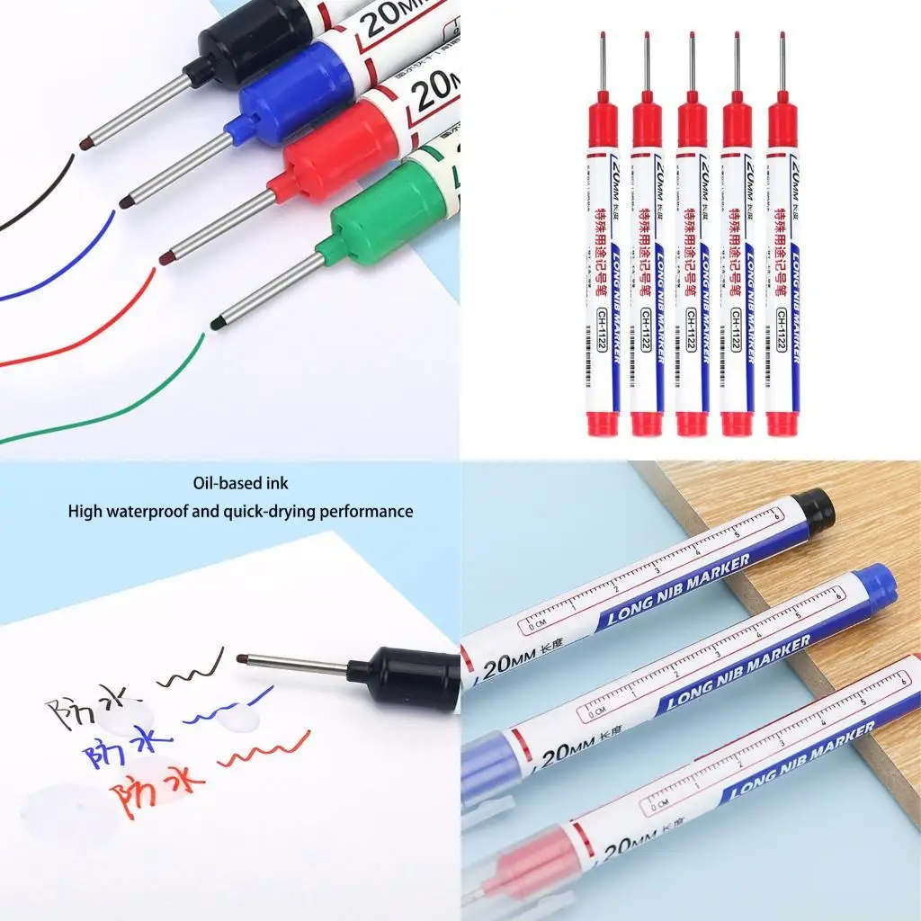 

Pack of 5 Marking Pen with Measuring Scale Suitable for Various Surfaces