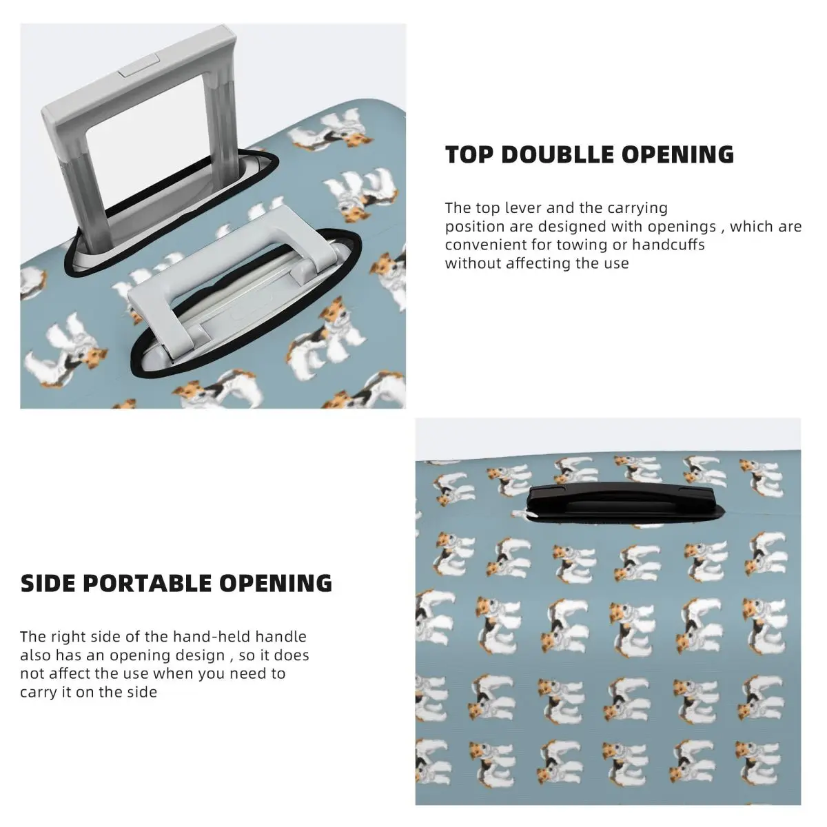 الرجعية سلك الشعر الثعلب جحر تصميم غطاء حقيبة حماية مرونة السفر الأمتعة حامي يغطي لمدة 18-32 بوصة