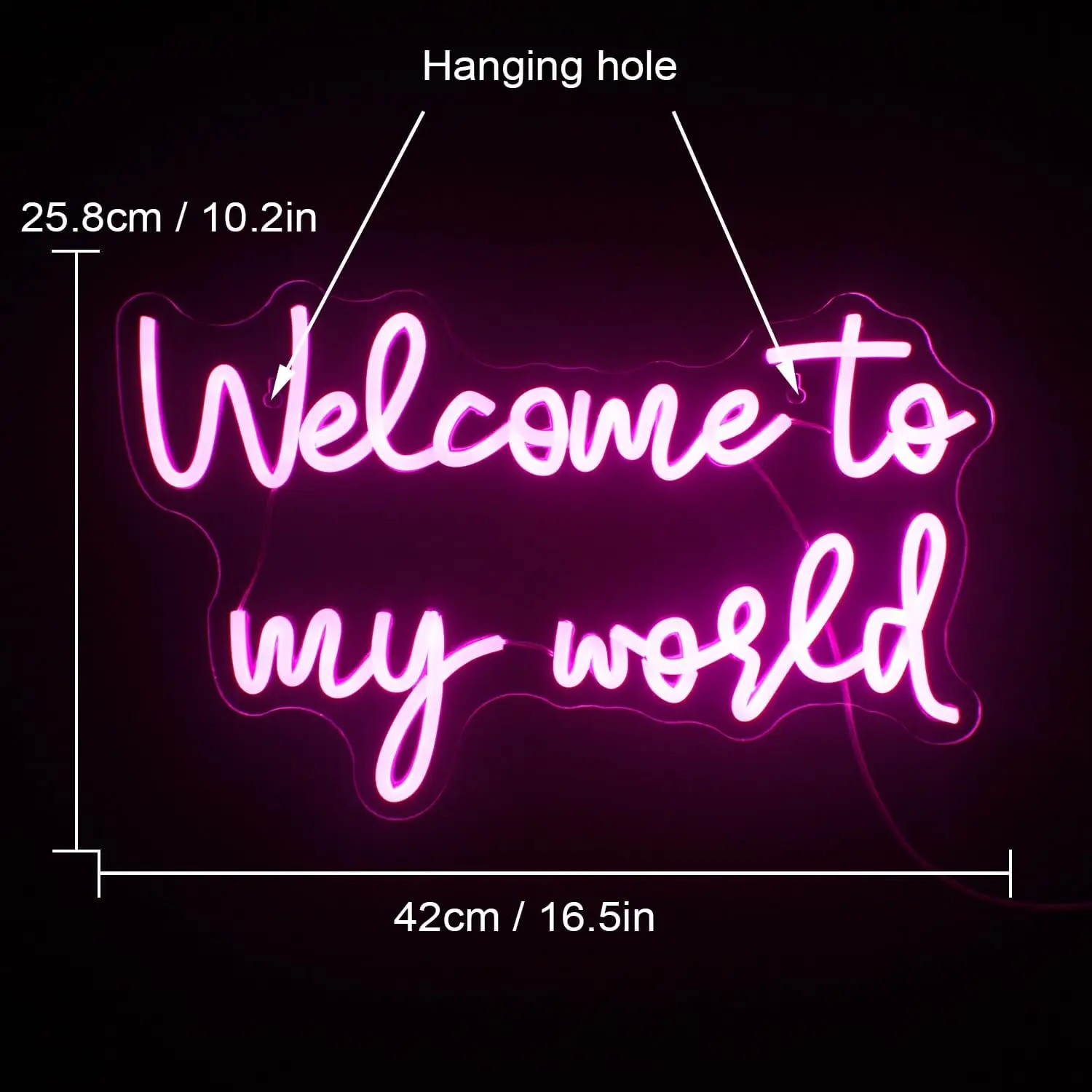 Welcome To My World Neon Sign USB Dimmable LED Sign for Bedroom, Window Playroom Living Room Wedding Decor Personalized Gift