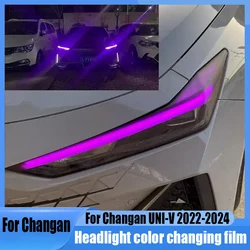 Headlight color changing film and headlight protection film for Changan UNI-V 2022 2023 2024