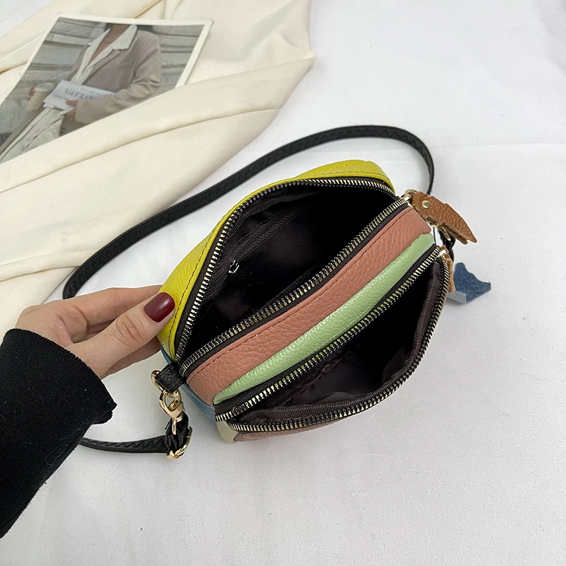 Color Random Leather Real Cowhide Women\'s Bag Fashion Messenger Bag Small Shoulder Bag Crossbody Bags Ladies Quality Bag New