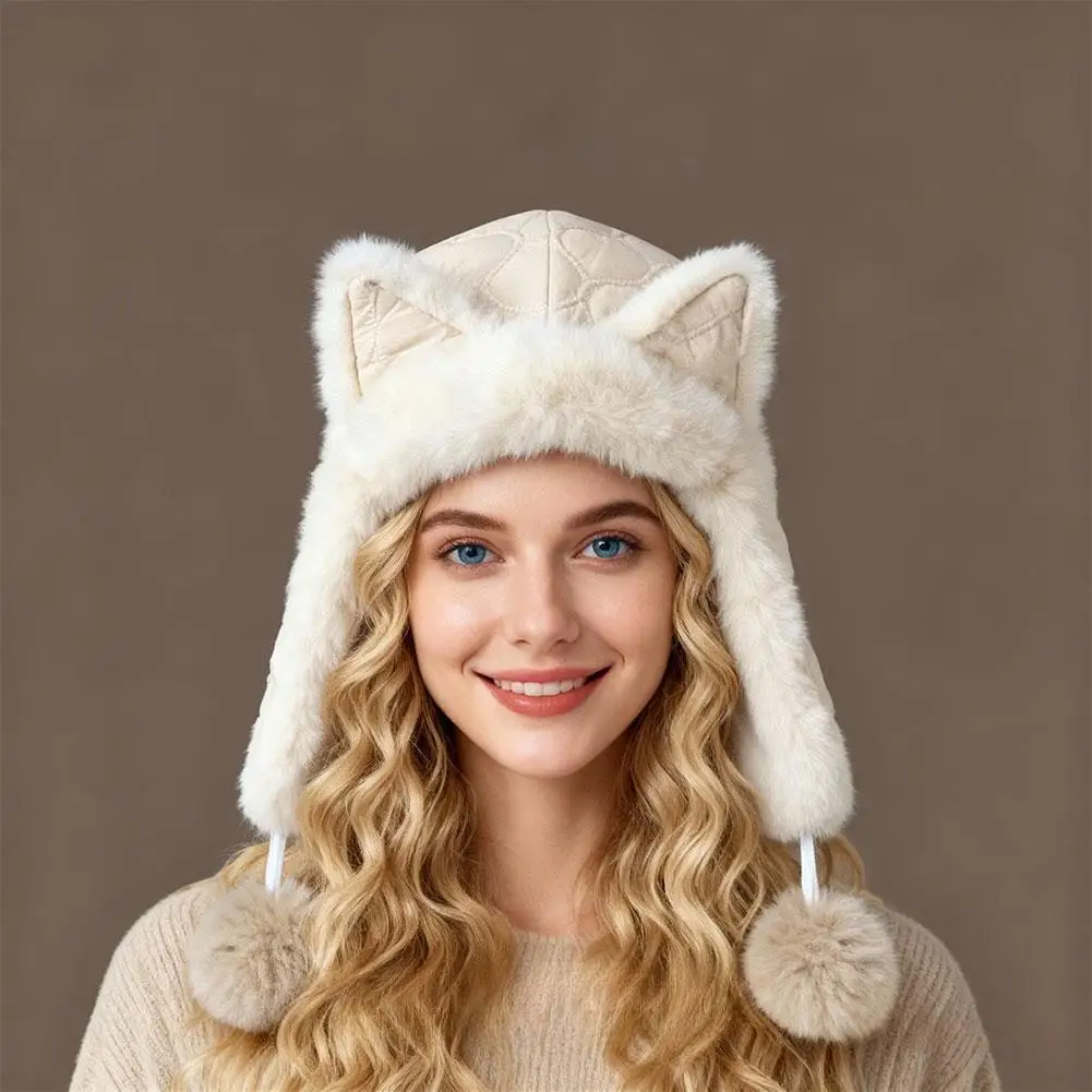الأذن أفخم قبعة للنساء سميكة الدافئة المألوف تنوعا جديد دافئ سدادات حماية الأذن الشعر الكرة برهان شمال شرق ليو فنغ القبعات #4