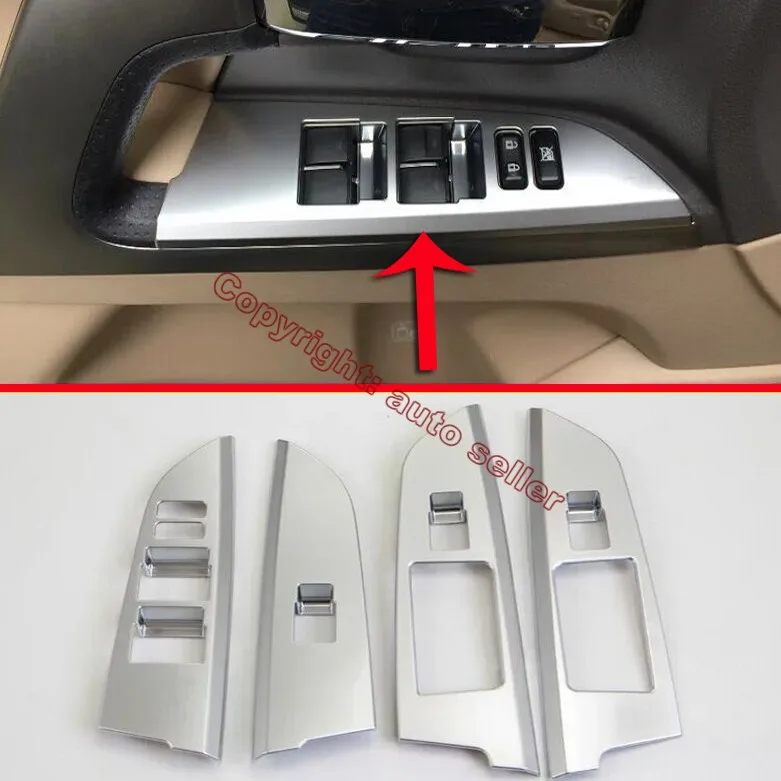 

ABS Pearl Chrome Interior buttons panel Cover Trim For Toyota Land Cruiser 2016 2017 2018 Car Accessories Stickers