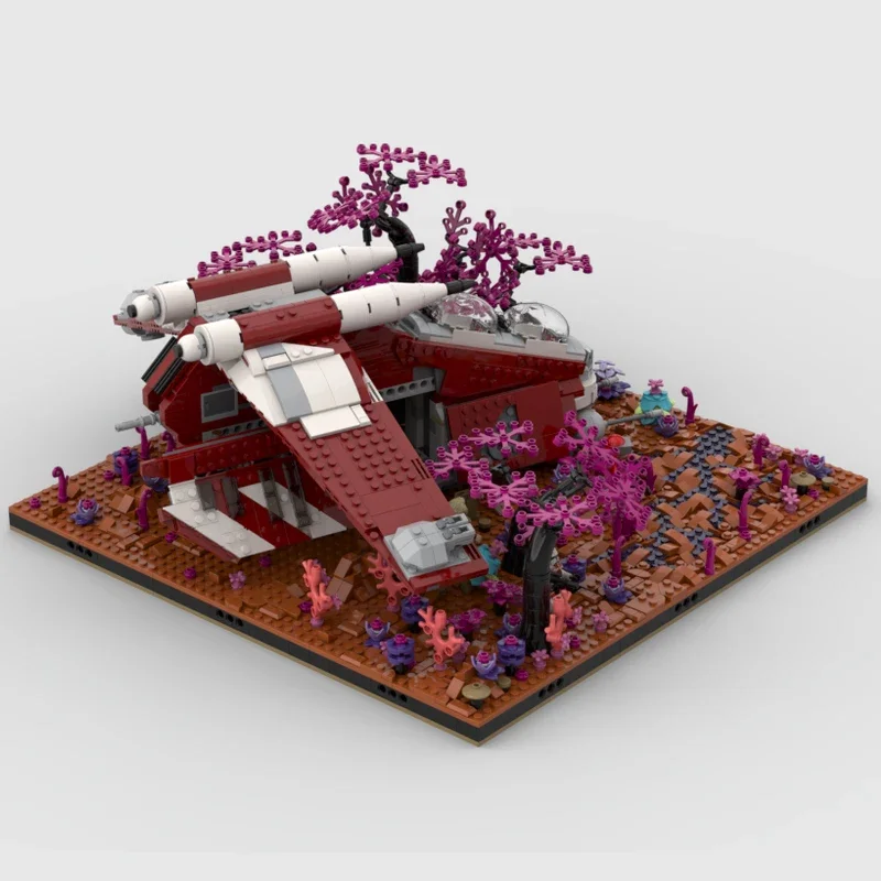 1204 elementy Star Battle Movie Guard Gunship Stojak ekspozycyjny Model DIY kreatywne pomysły Zabawka dla dzieci Puzzle do składania Prezent urodzinowy MOC-75354