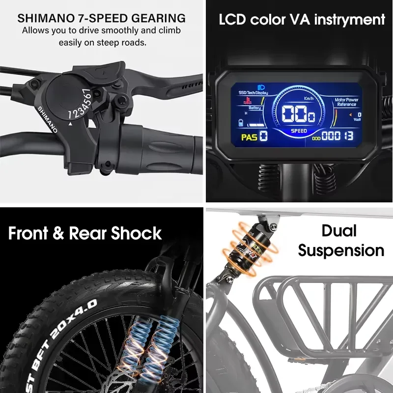 New Arrival 500W Adults Electric Bike Bicycle 48V 20 Inch Off-Road Tire Electric E Bikes City Mountain Ebike with - view 5