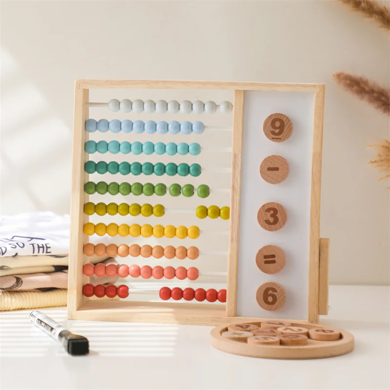 

Baby Wooden Montessori Toys 3d Abacus Mathematics Cognition Puzzle Magnet Board Early Educational Toys for Children Birth Gifts