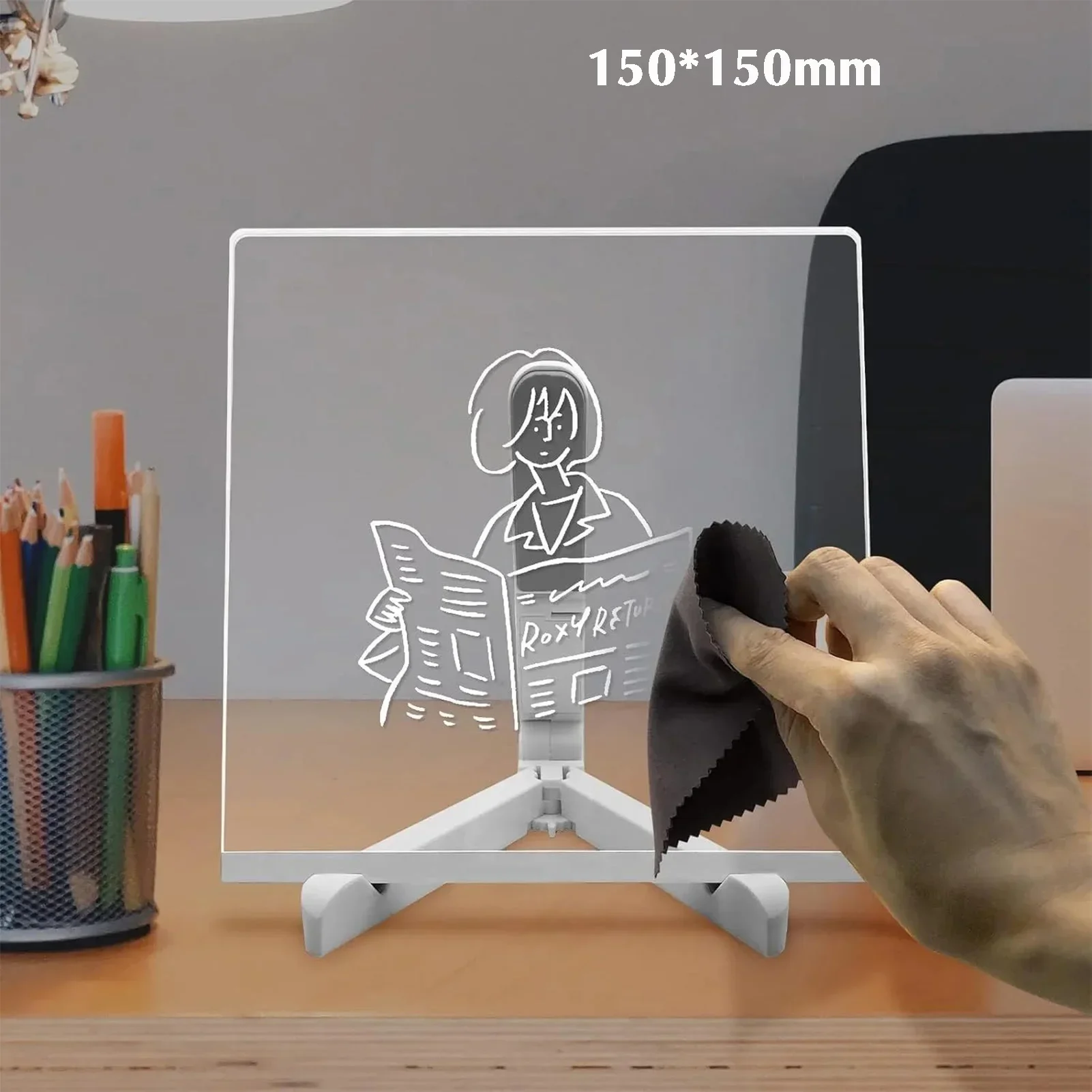 Acrylic Dry Erase Board with Light Memo LED Letter Message Board Perfect for Children Back to School