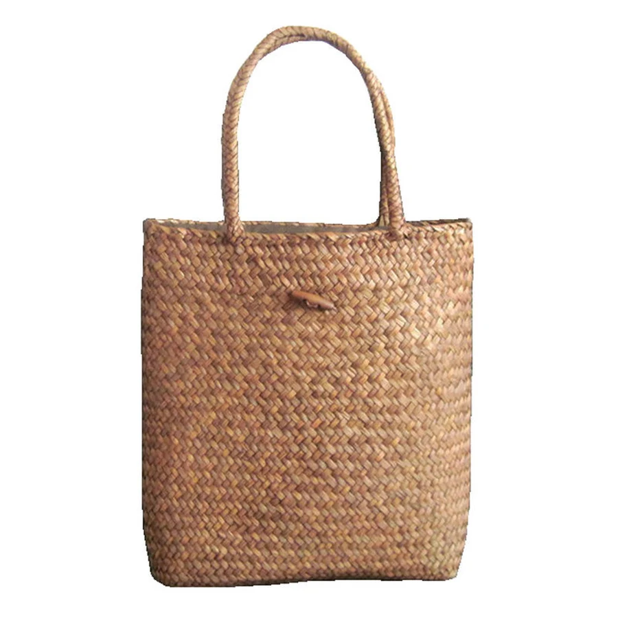 Borsa tessuta estiva per donna borsa in tessuto di paglia francese retrò borsa Versatile in Rattan di grande capacità borsa da spiaggia per le