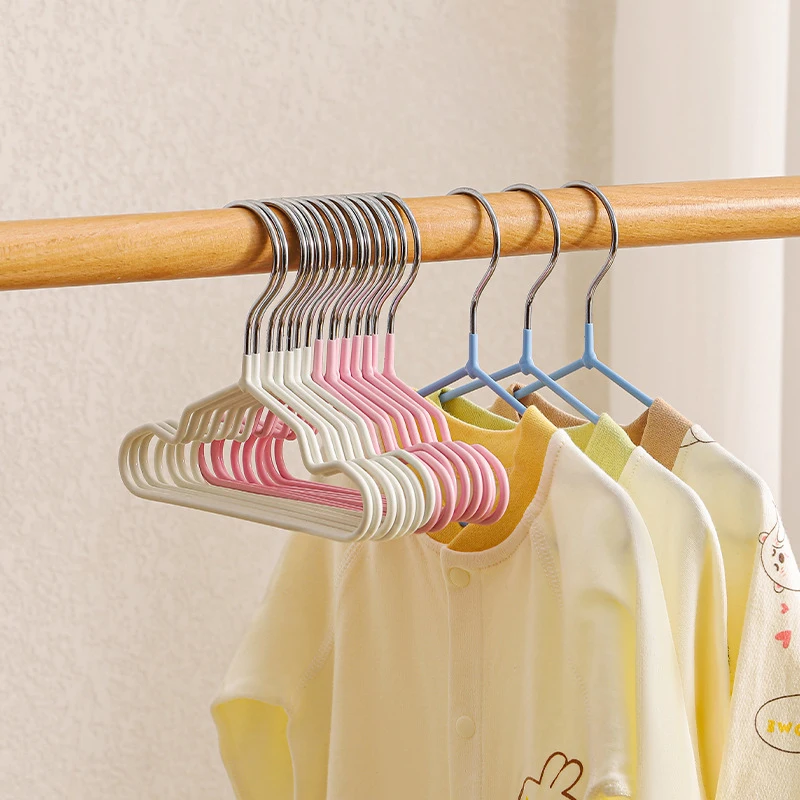 Baby Hangers Non-slip Rubber Coating Kids Clothes Hangers Metal Infant Hangers for Toddler Coat Pant Closet Organization