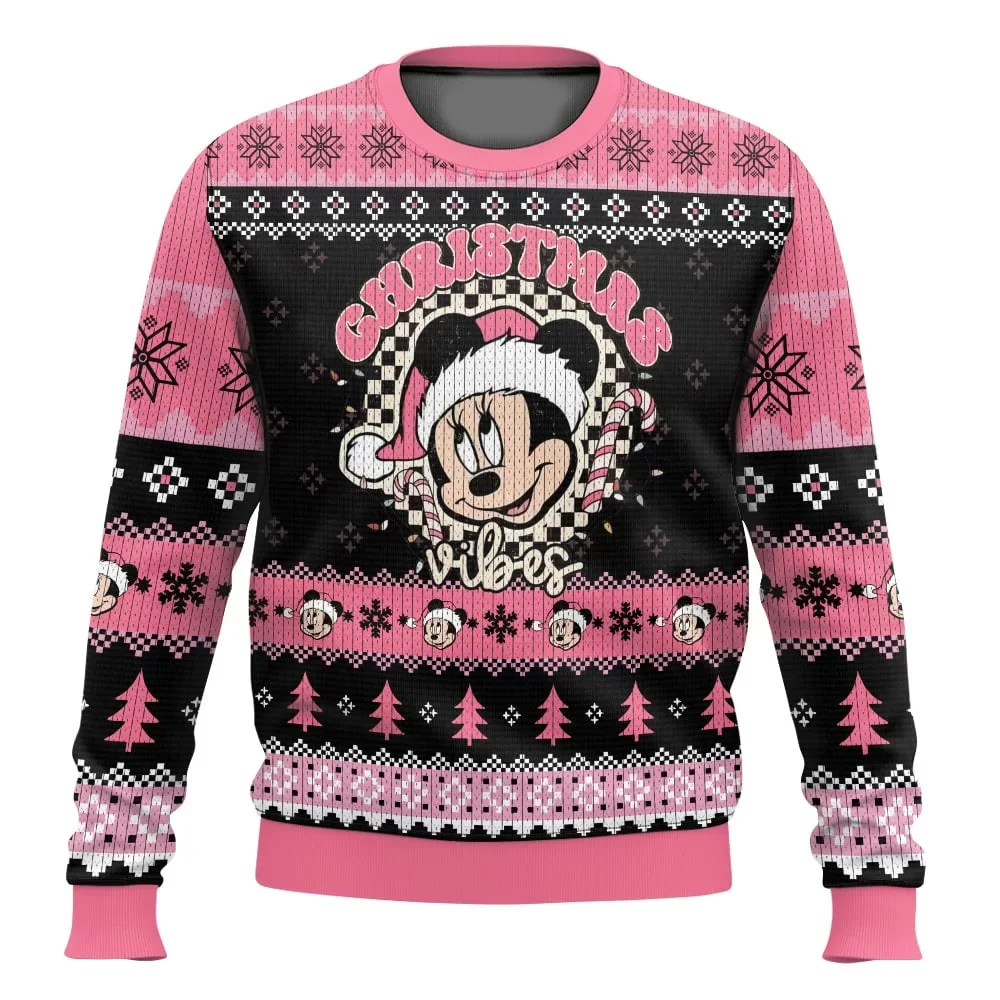 2024 Autumn and Winter New Mickey and Friends Ugly Christmas Clothes Outdoor Party Hoodies Men's and Women's Fashion Pullovers