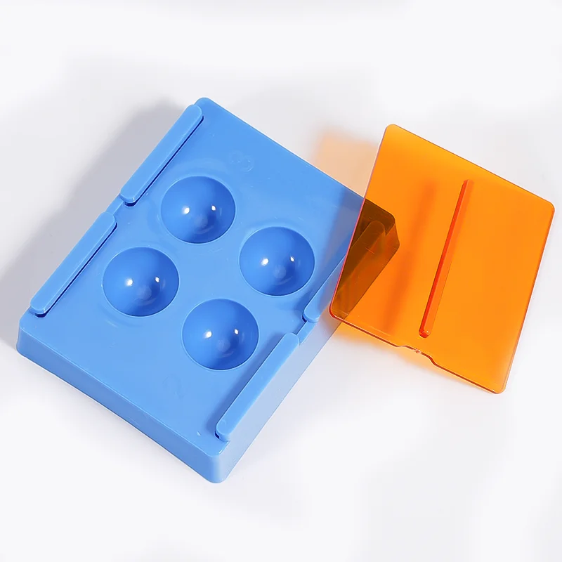 4-Fächer Dental-Komposit-Lichtbox für Farbproben, Schutzkapsel für Veneers, Aufbewahrungsbox für Zahnprothesen und Zahnpatch-Organizer-Werkzeuge – Detail 2