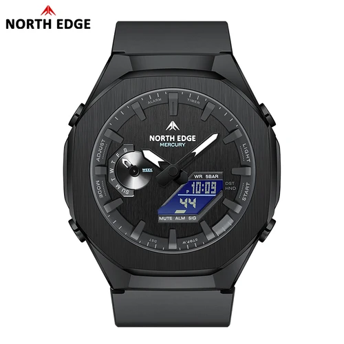 NORTH EDGE MERCURY reloj Digital militar para hombre cronómetro resistente al agua 50M relojes deportivos reloj de pulsera LED de hora mundial reloj para hombre