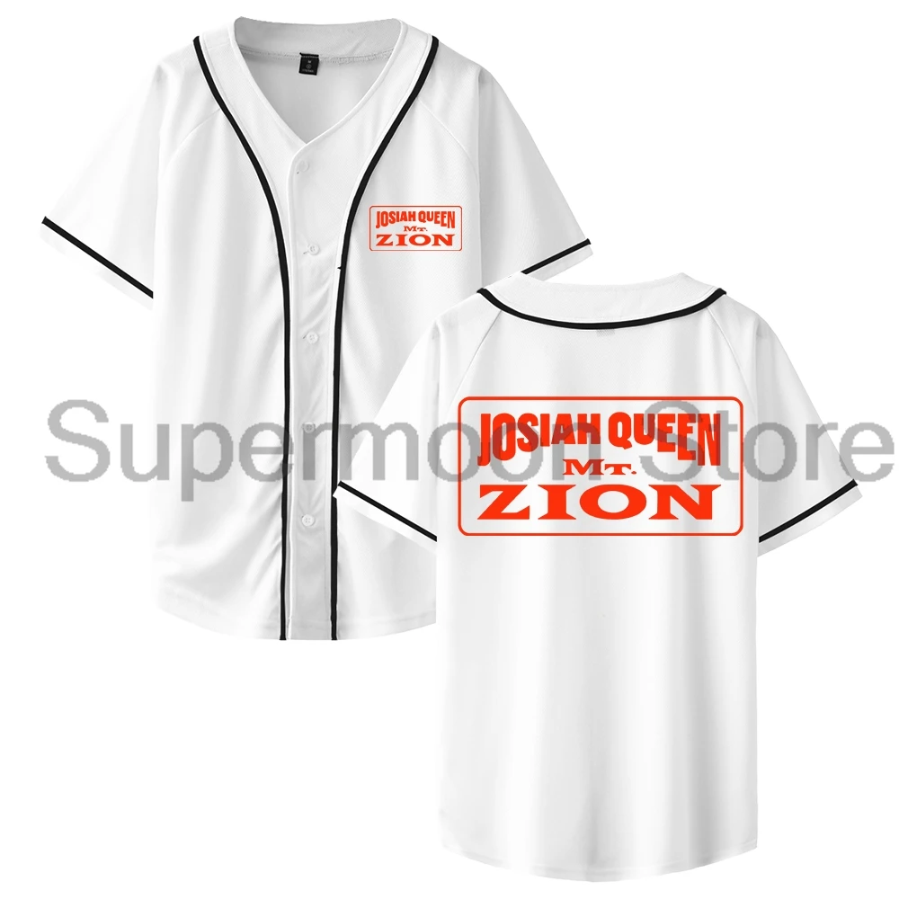 

Josiah Queen Mt Zion Album Merch Бейсбольный трикотаж с v-образным вырезом и короткими рукавами на пуговицах Женские и мужские уличные топы