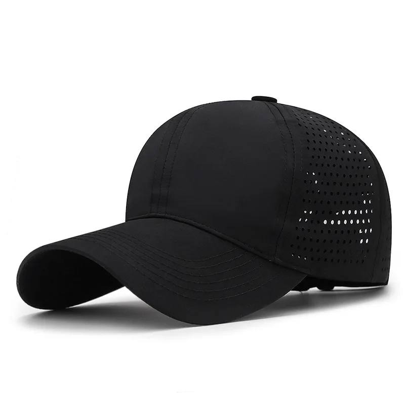 Atmungsaktive Mesh-Baseballkappe, Unisex, lässiger Stil, Polyester-Hut, leicht, einfarbig, verstellbare Sonnenkappe für den Außenbereich – Detail 1