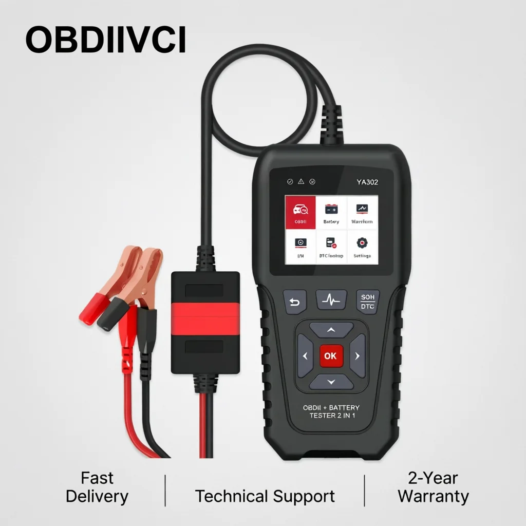 

OBDIIVCI 2IN1 YA302 Car Battery Tester Code Reader OBD2 100-2000 CCA Scanner 6V 12V 24V Charging Battery Tester Diagnostic Tools