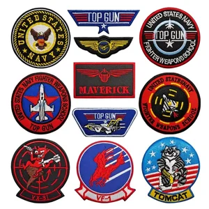 トップガントムキャットチャプターアメリカンネイビーエアvf-1パイロットアームバンドアイロン型アイアンイン刺繍パッチ 6ベストセールスF14トムキャットメタル-2