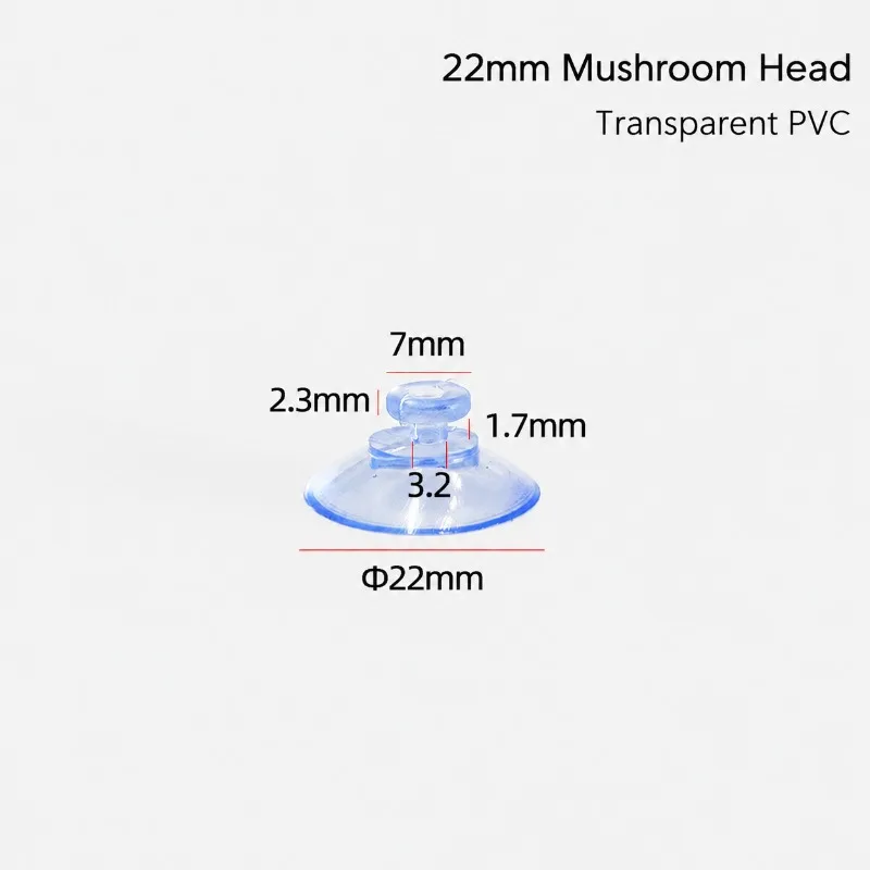 Transparent Suction Cup Mushroom‑head Double‑sided Perforated Eco‑friendly PVC Plastic Sucker Aquarium Swallowtail Concealing