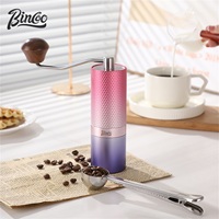 BINCOO Manual Coffee Grinder CNC Stainless Steel Diamond Professional Double Bearing Adjustable Hand Burr Coffee Bean Grinding