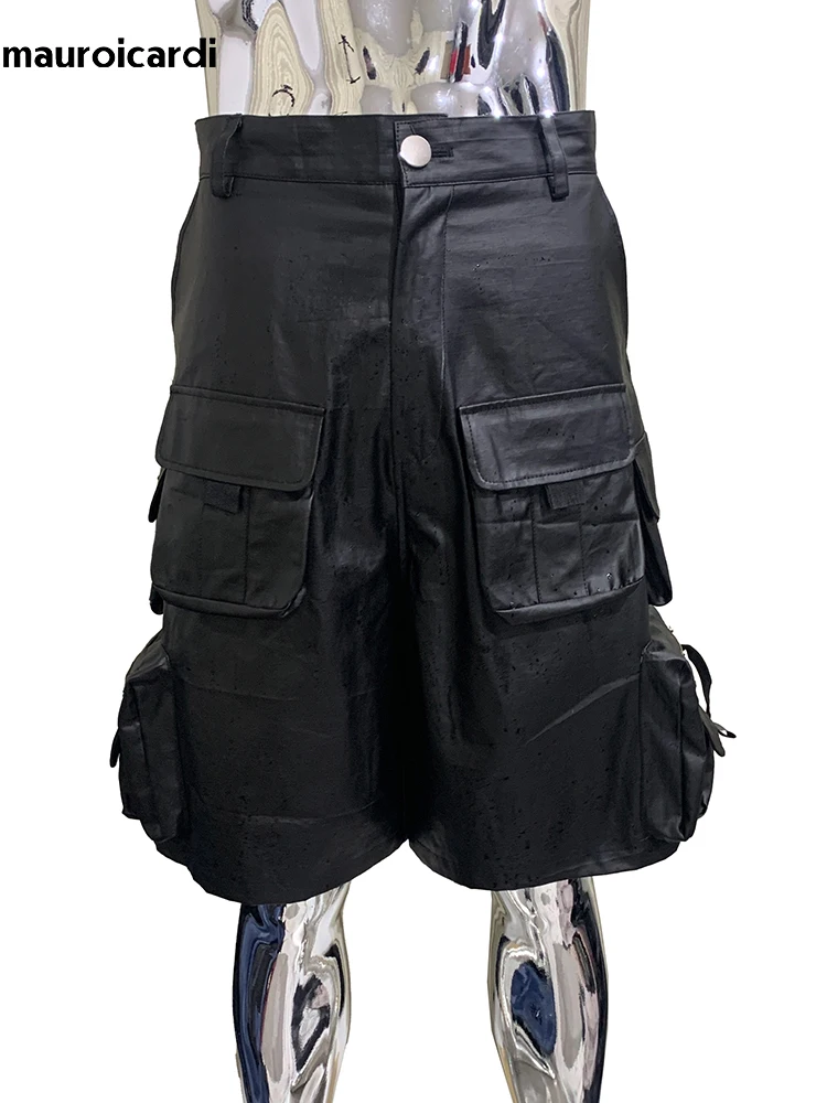 

Lautaro, летние и осенние водонепроницаемые черные шорты-карго для мужчин с множеством карманов, роскошная дизайнерская одежда в американском стиле ретро, мода