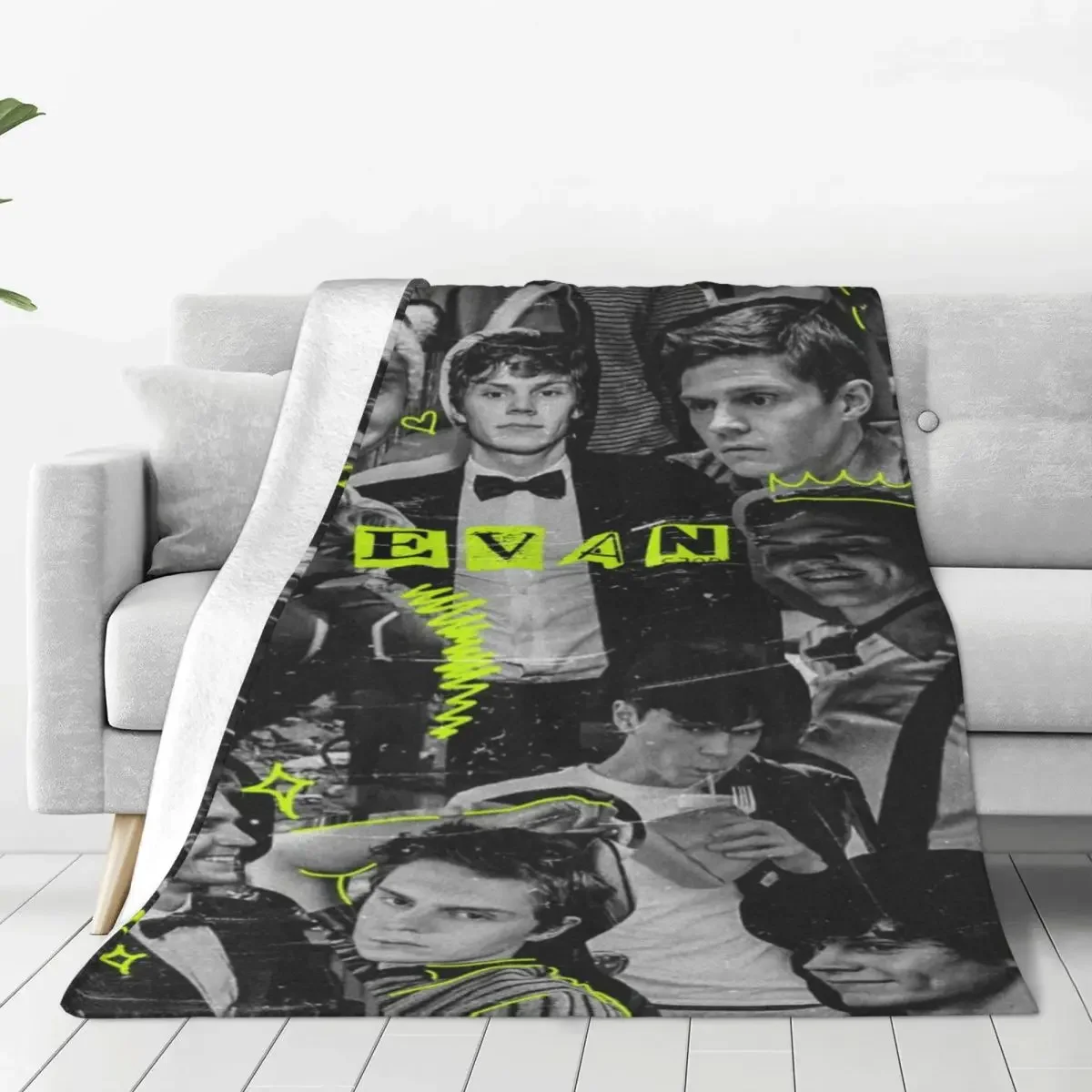 

Evan Peters Plaid Blankets Sofa Cover Flannel Summer Movie TV Actor Super Soft Throw Blanket for Bed Bedroom Rug Piece