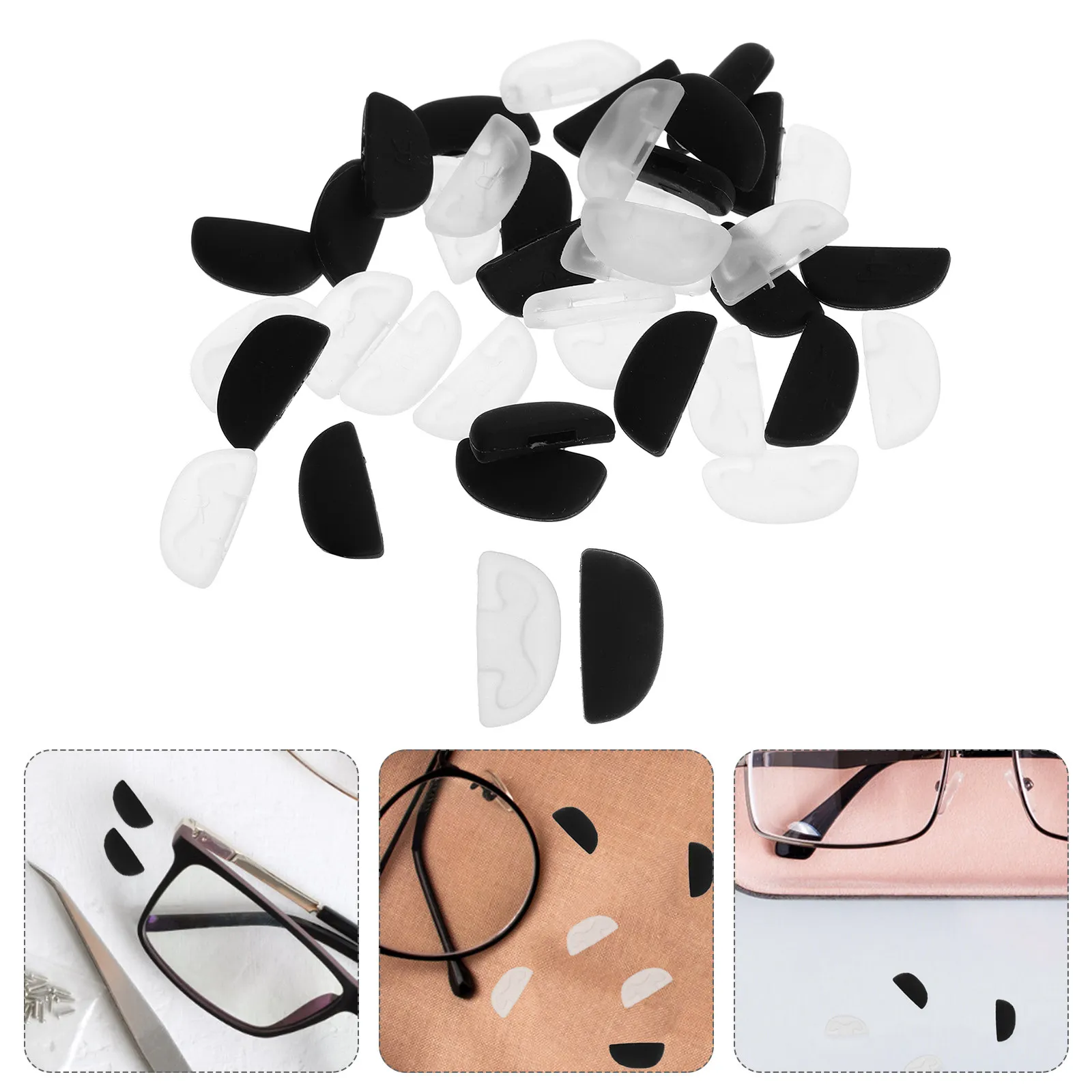 

20 пар мягких силиконовых накладок на нос для очков, удобные, нескользящие, для спорта, сменные