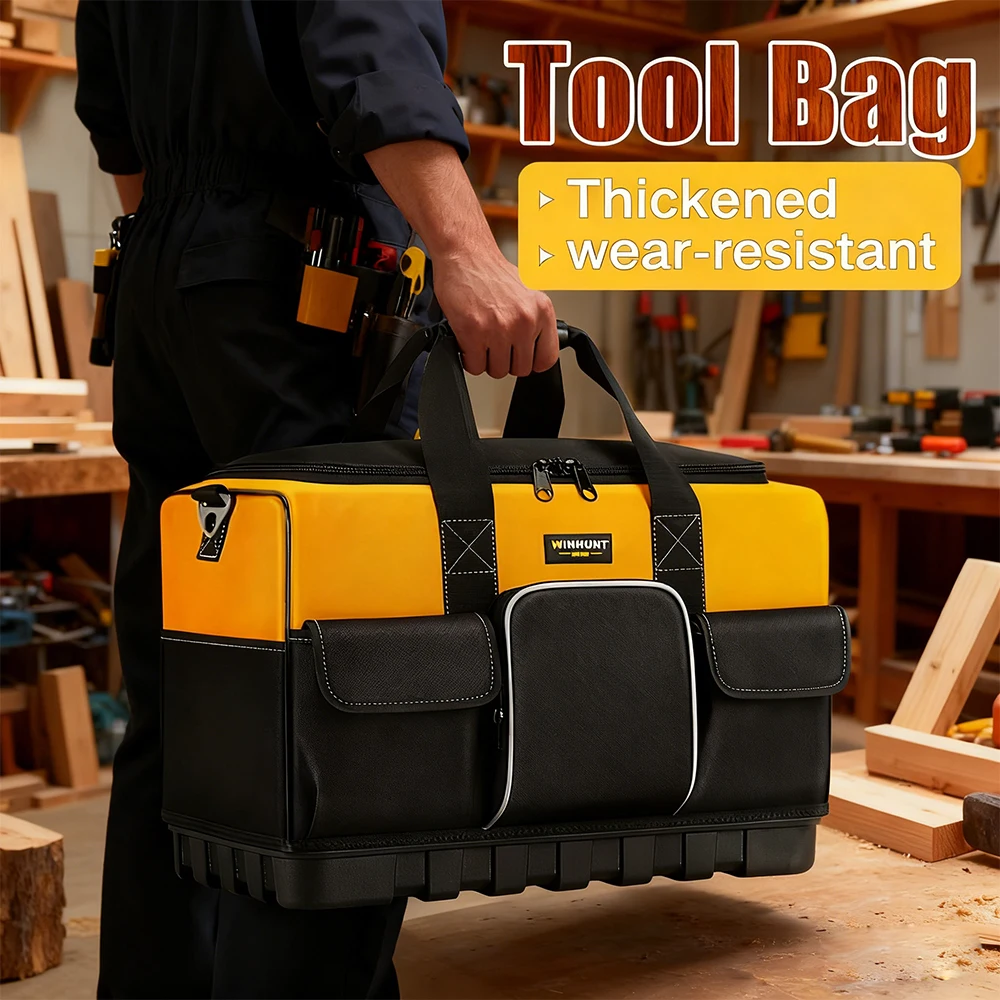 Borsa per attrezzi Borsa per attrezzi per elettricisti Borsa per attrezzi multitasche con fondo rigido Tote per attrezzi impermeabile per carpentiere con tracolla