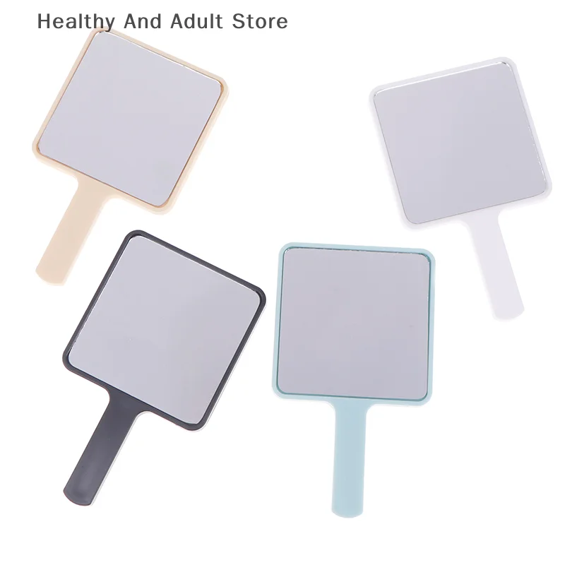 Miroir de maquillage à main carré miroir de vanité de maquillage avec poignée miroir à main SPA Salon miroirs compacts miroir cosmétique pour les femmes