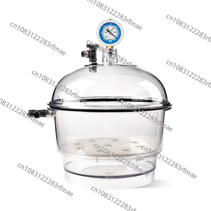 Laboratory Plastic Vacuum Dryer Transparent Vacuum Drying Vessel Polycarbonate Storage Tank Ball Valve Pressure Gauge 150MM