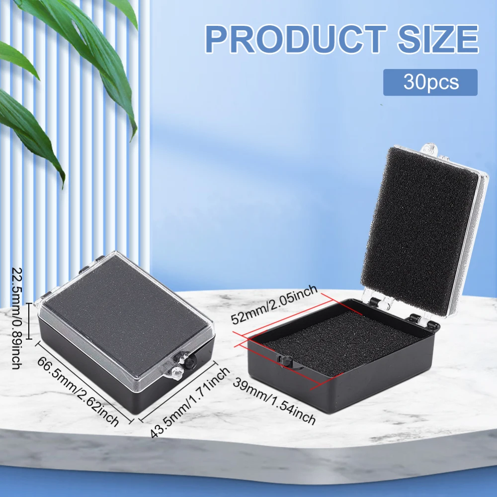 Black Plastic Brooch Storage Boxes with Protective Foam