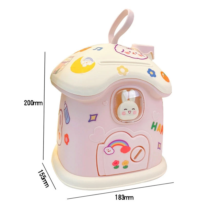 Kids Creative DIY Money Banking Toys Piggy Bank Money Saving Pot Coin Banks Coin Box With Lock Key Christmas Gift Toy For Girl