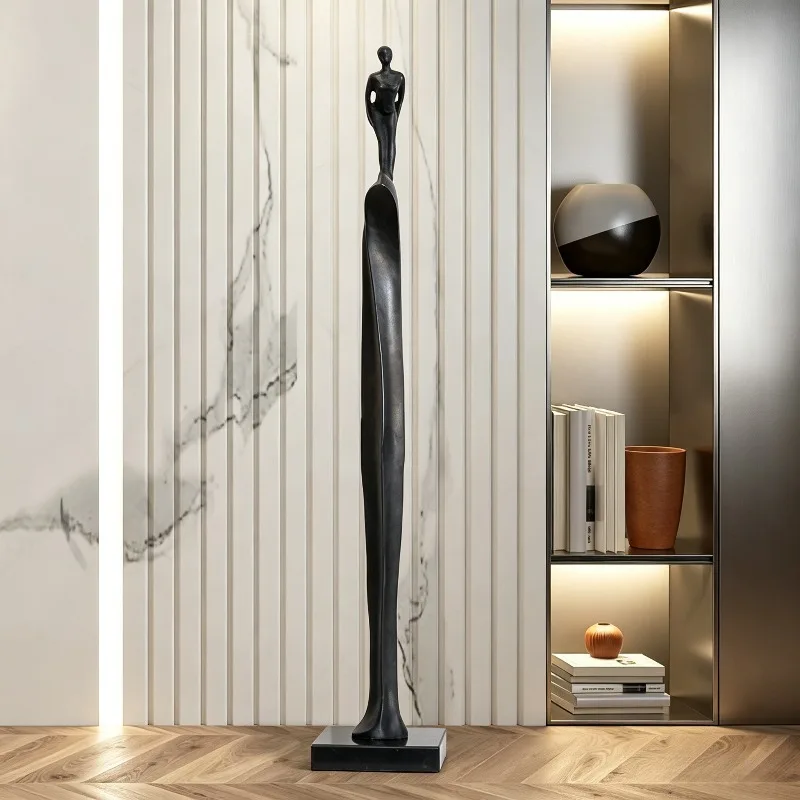 Metal Figurines 112CM Tall Sculptures Entrance Decoration Welcome Character Figurine Living Room Decor Abstract Ornaments Statue