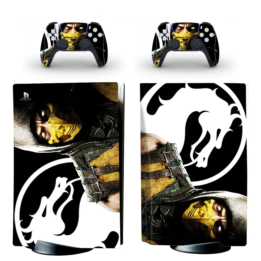 Jogo Mortal Kombat PS5 Disco Pele Adesivo, Decalque Capa para Console e 2 Controladores, Vinil