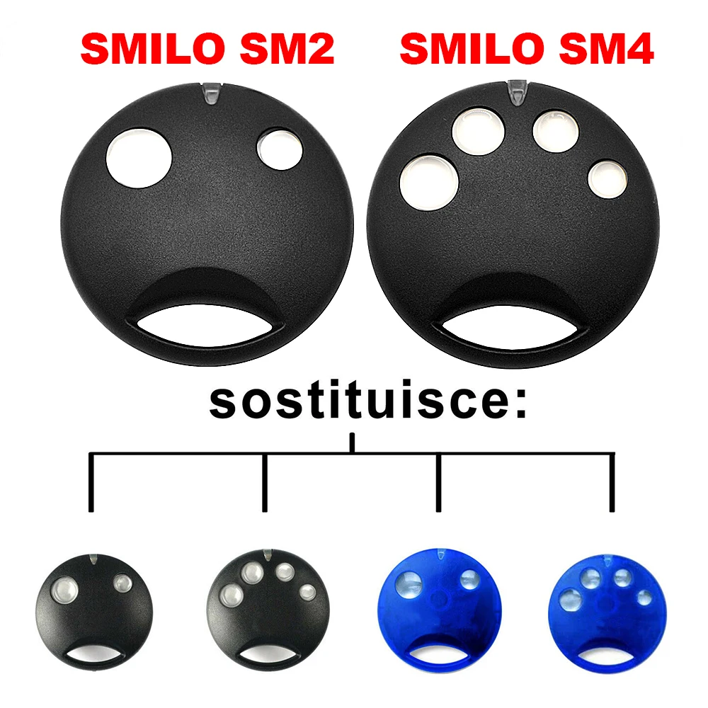 1-10pcs NICE SMILO SM2 SM4 Garage Door Remote Control 433.92MHz Rolling Code For SMXI SMX2R SMX2 SMXIS OX2 Receiver Controller