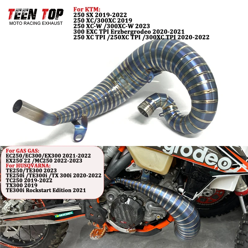 

2-тактный выхлопной коллектор для KTM 250SX 250XC, передняя выхлопная труба 300XC 250XC-W 300XC-W, выхлопная труба Dirtbike, титановая выхлопная труба Escape Moto