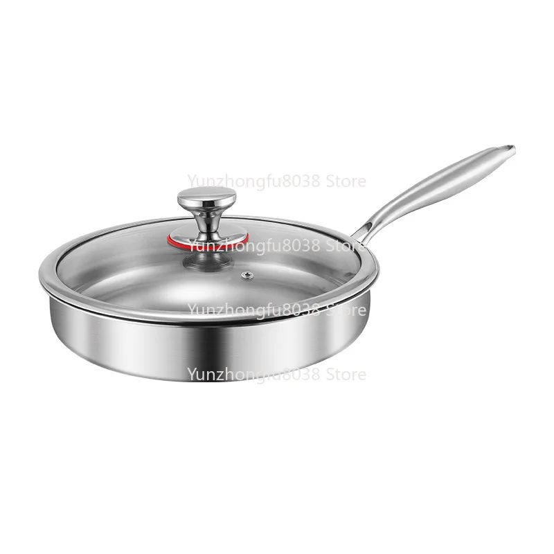 Honeycomb Pattern 316 Stainless Steel Pan, Uncoated Frying Pan, Physical Non-stick Pan, Induction Cooker Gas Stove Universal Pan