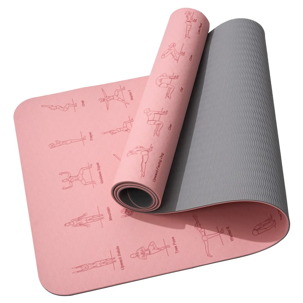 Yoga Mat TPE Yoga Mat Non Slip With Patter 183*57cm 6mm Eco-friendly Hight-densit Gymnastics Mat Suitable for Mats Yoga And Pilates Sport