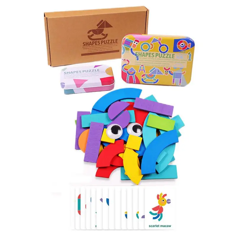 

Wooden Pattern Blocks Animal Wooden Pattern Block Kids Sorting And Stacking Brain Games Montessori Educational Toys For Toddlers