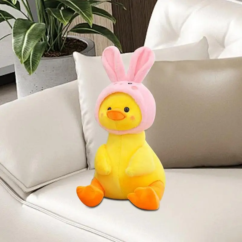 بطة خانق 9.84 بوصة محشوة دمية بطة مع القبعات الديكور الاشياء لعبة رمي وسادة وسائد أريكة الطفل النوم الأصدقاء للجميع #2