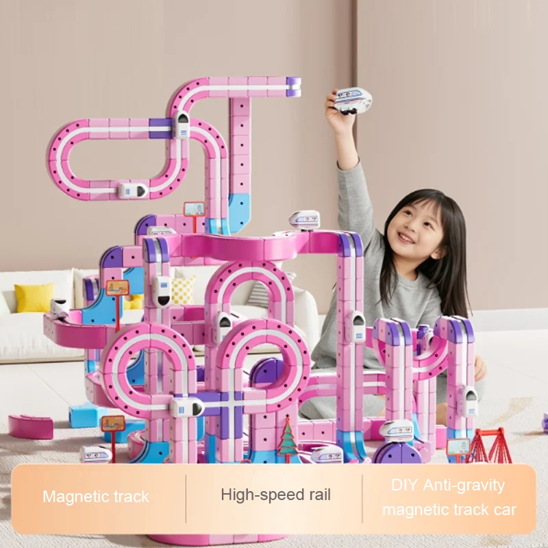 Magnetic Track Railcar Building Blocks Electric Anti-Gravity High-Speed Train Educational Toy Gift for Girls