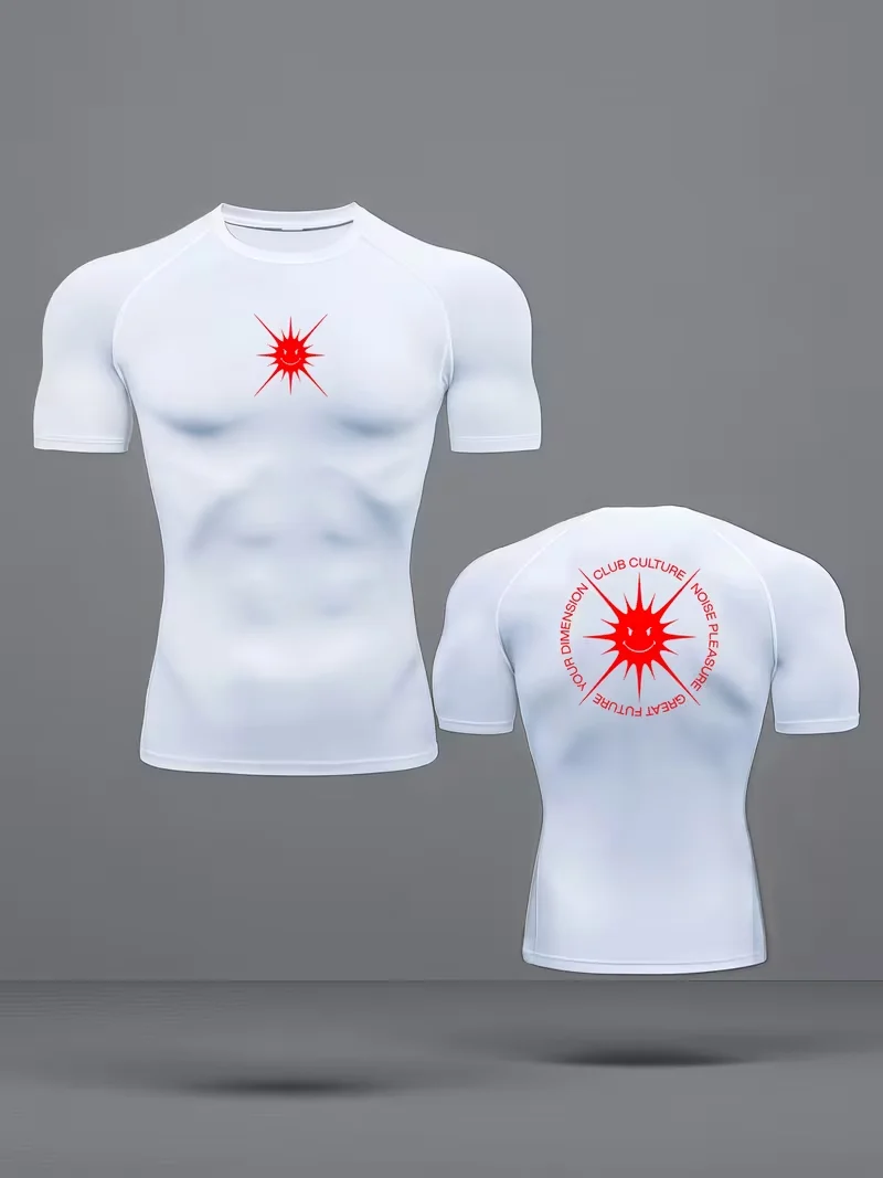 New Men's Fitted Gym T-Shirt, Breathable, Sweat-Wicking, and Quick-Drying, Suitable for Gyms, Basketball, Running, and Cycling