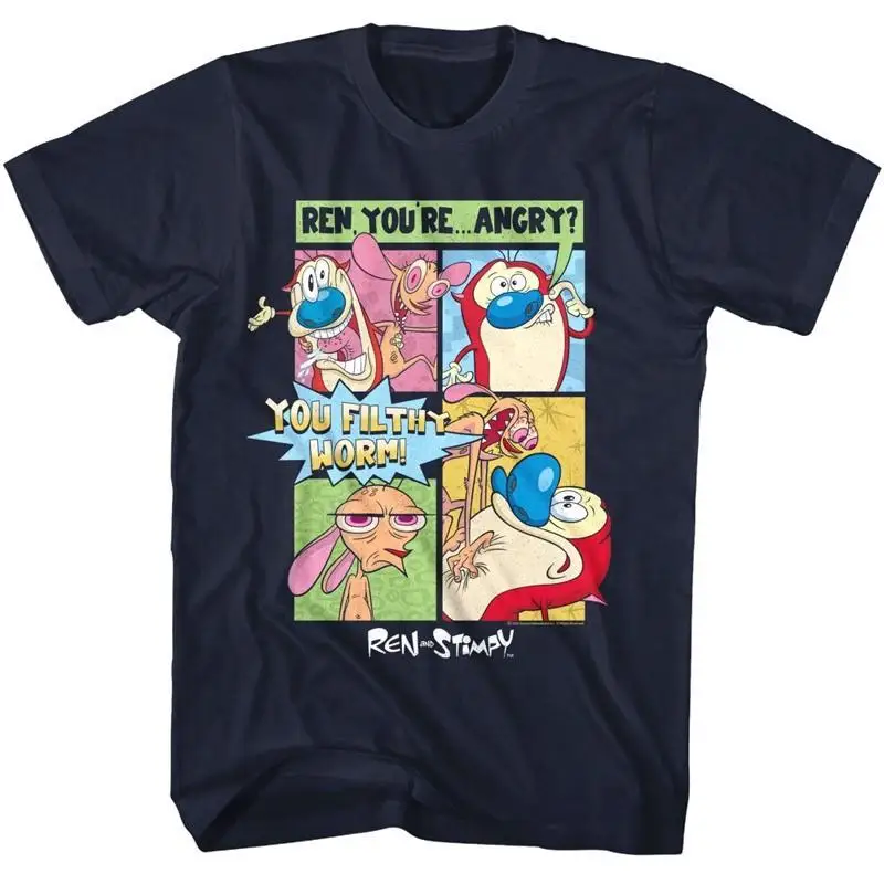 Ren and Stimpy Angry Comic Strip Men's T Shirt