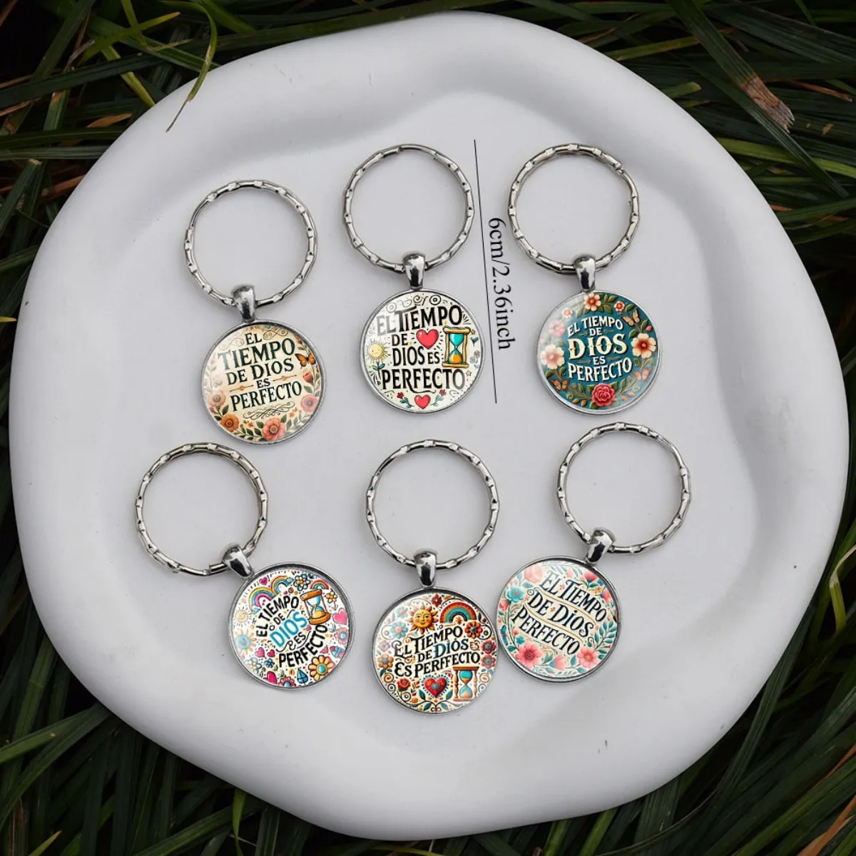 6pcs Western Sand Timer Keychain Set, Gift Idea
