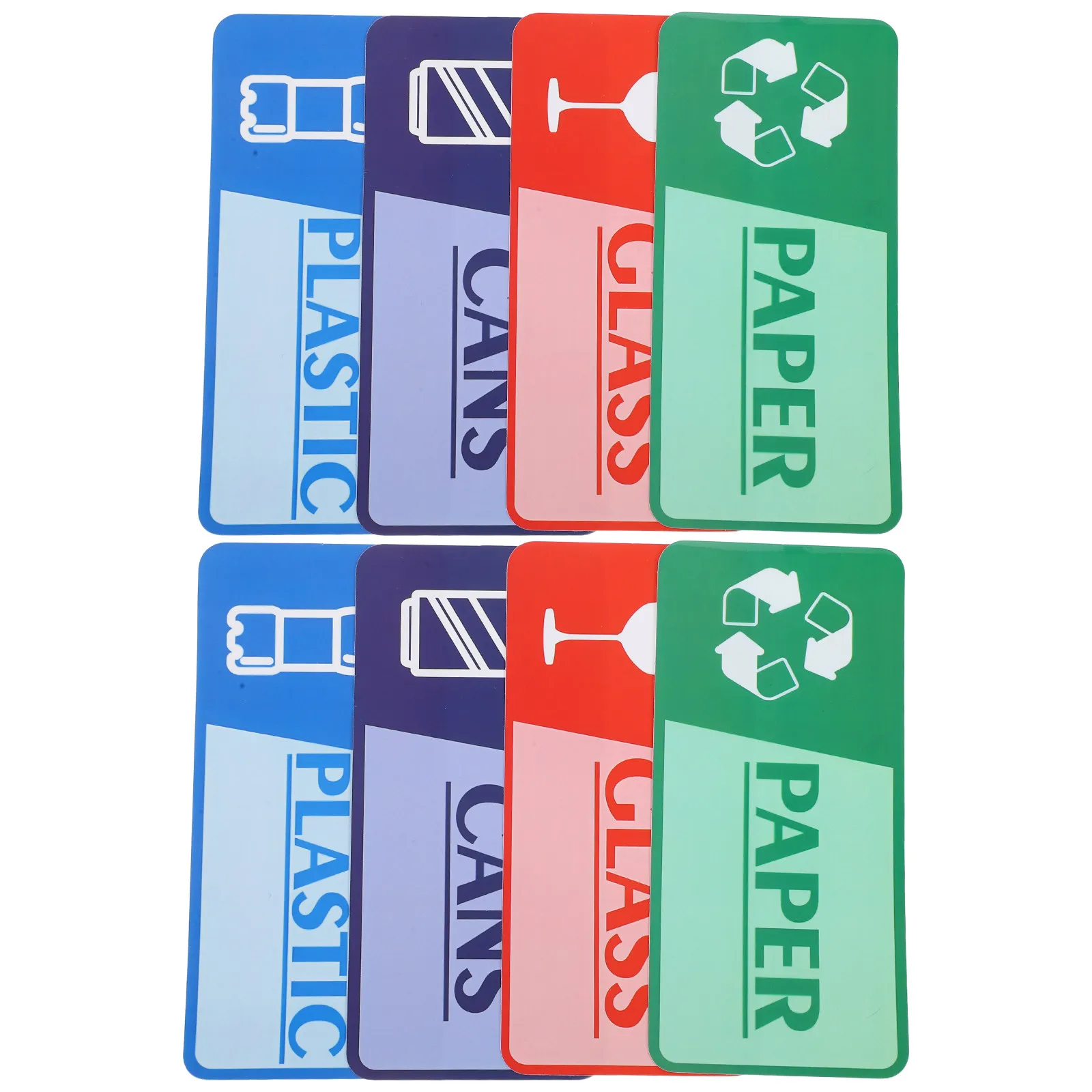 8Sheets Trash Recycle Sticker Weatherproof Self-Adhesive Labels for Waste Bins Garbage Collection Sorting Recycling