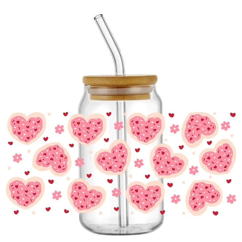 Наклейки на бутылки с рисунком в виде сердца