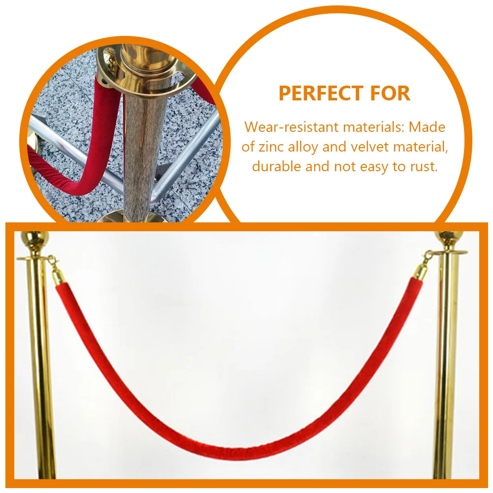 Stanchion Rope Crowd Control Rope Queue Barrier Rope Cordon Lanyard Guard Bar Lanyard Small Metal Decorative Reusable Rope