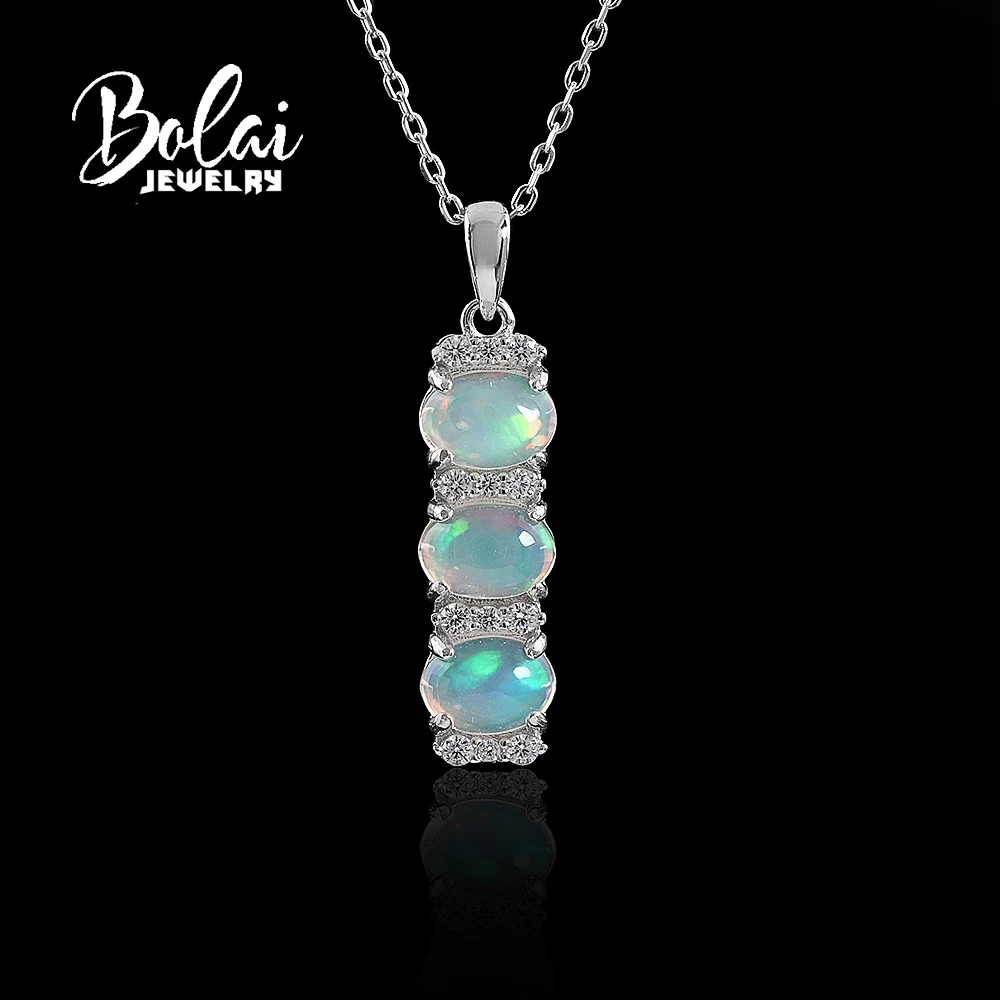 Beautiful 925 sterling silver October Birthstone Natural opal Pendant necklace fine jewelry anniversary Banquet Festival gift