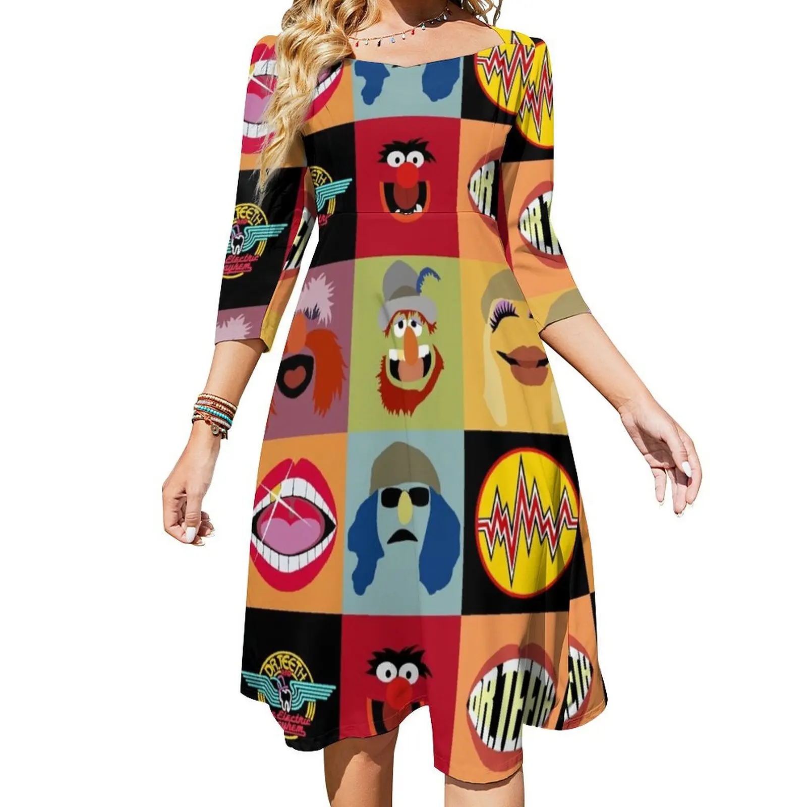 

Dr. Teeth and the Electric Mayhem Flare Dress summer women's dress 2024 Female clothing