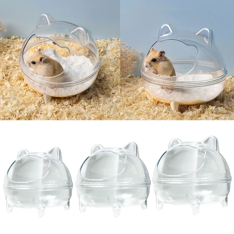 Transparent Small Hamster Sand Bath Container Small Pet Cage Supply for Hygiene