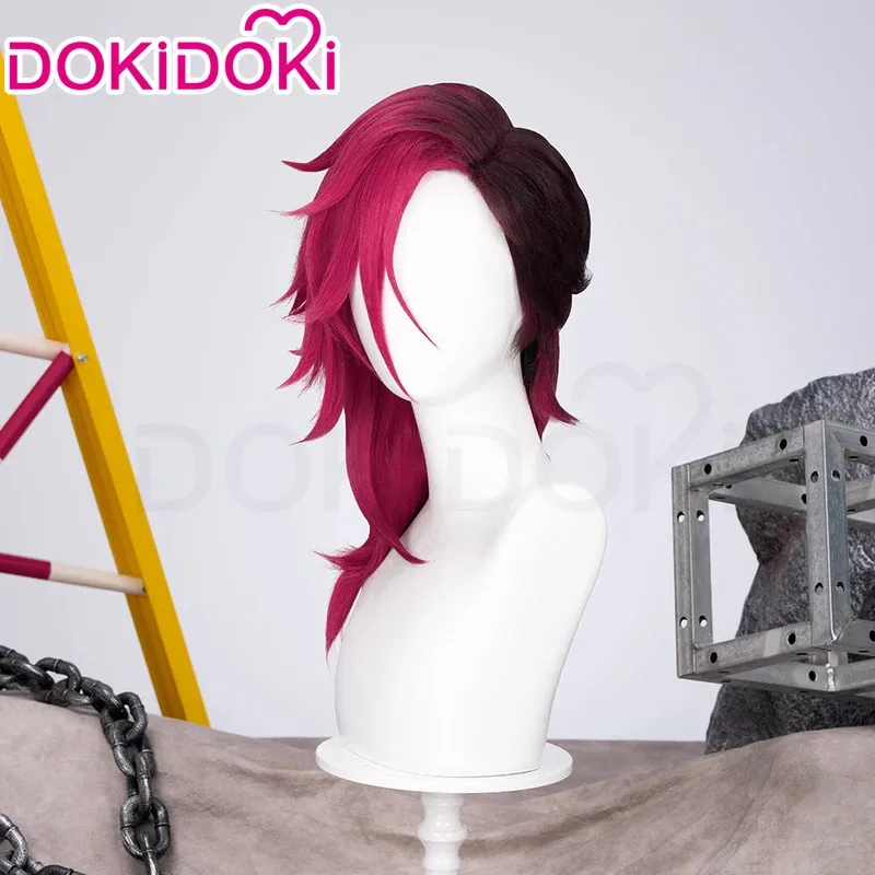 A2025 新在庫ゲームドキドキ女性 45 センチメートル黒赤グラデーション髪 Vii コスプレ無料キャップウィッグ ★   HAxiba!