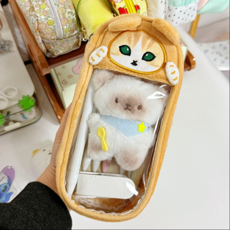 Mofusand Creative Cartoon Student Pencil Case Portable Stationery Storage Bag Large Capacity Pen Pouch for School Daily Use